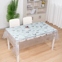 Nappe rectangulaire transparente en PVC vinyle argenté motif floral aérien pour décorations de table de réception de mariage