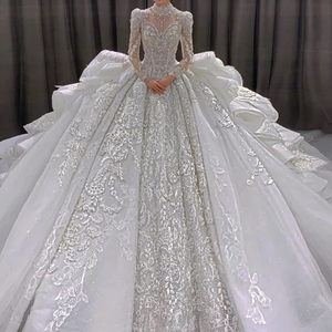 S0419T 2025 Luxury Bridal Gown High Waist Vintage Style <b>White</b> Beige Royal Design Lace Decoration Elegant <b>Wrap</b> - Product Image 1