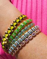 Bracelet de tennis rectangulaire en émail coloré rose, jaune, bleu, vert, avec zircone cubique 5A, bijoux de luxe scintillants pour femmes, pour les soirées