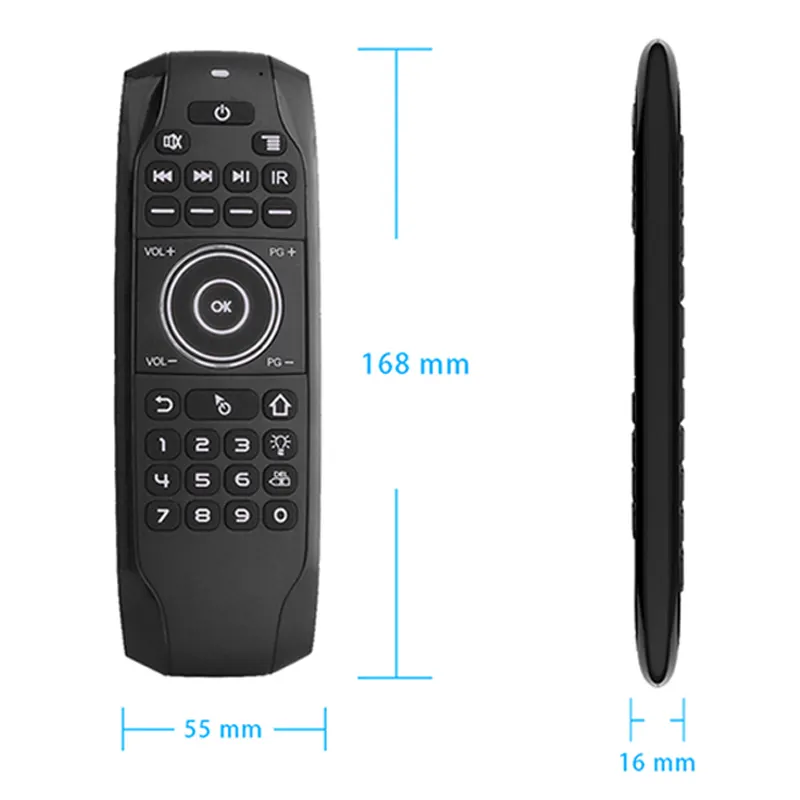 Disesuaikan Mini 2.4G Rusia Backlit Gyro Udara Mouse Keyboard Tv Remote Kontrol