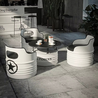Table et chaise de meubles de restaurant bon marché Table créative de baril d'huile de style industriel