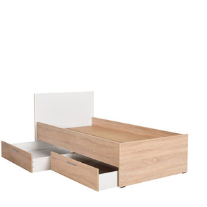 Tempat tidur penyimpanan bingkai stabil grosir pabrik desain Modern tempat tidur tunggal kayu dengan 2 laci besar - Product Image 1