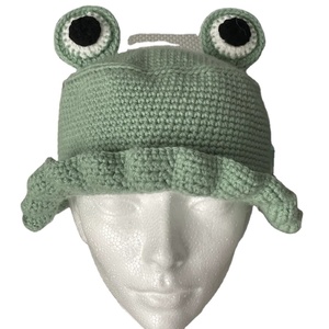 Chapeau Bob Unisexe Adulte Tricoté à la Main Motif <span class=keywords><strong>Grenouille</strong></span> <span class=keywords><strong>au</strong></span> <span class=keywords><strong>Crochet</strong></span> Style <span class=keywords><strong>Bonnet</strong></span> Mignon 100% Coton - Product Image 4