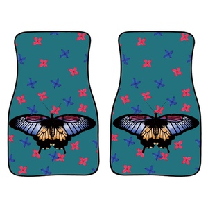 Drop Shipping Tapis de sol en papier pour voitures 2PCS Impression à la demande Tapis de sol pour <span class=keywords><strong>voiture</strong></span> Papillons et fleurs Tapis de sol universels pour <span class=keywords><strong>voiture</strong></span> - Product Image 1