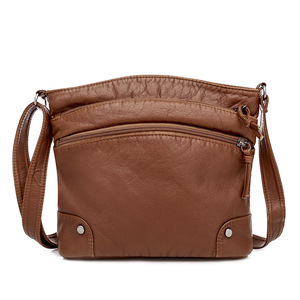 Bolso de hombro de piel sintética suave para mujer, bandolera Retro de gran capacidad, multicompartimento, nuevo diseño - Product Image 2