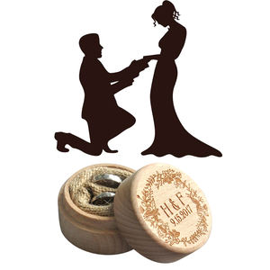 กล่องใส่เครื่องประดับไม้ทรงกลมขนาดเล็ก สลักลายส่วนตัว กล่องใส่แหวนหมั้น/แต่งงานไม้ พร้อมโลโก้ตามสั่ง - Product Image 6