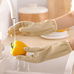 Gants de lavage de la vaisselle pour la maison, épais, imperméables, en latex, doublés de polaire, pour le nettoyage de la cuisine - Product Image 3