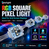 Écran LED Pixel Mesh Carré Extérieur Étanche GS8208 RGB IP67 DC12V SMD3535x3 pour Façade de Bâtiment et Mur Rideau OEM