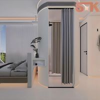 Maison mobile de luxe, mini-maison préfabriquée, cabine capsule, maison en acier, pod de couchage pour hôtels, application extérieure, maison capsule D6