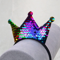 Fête d'anniversaire Laser Glitter Princesse Couronne Bandeau Sequin Couronne Bandeau pour Filles Femmes