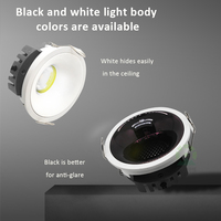 Foco LED ultrafino Cob CE tamaño recortado 75MM 10W Cromo Negro Blanco LED abajo luces ajustables 24 ° 36 ° 55 °