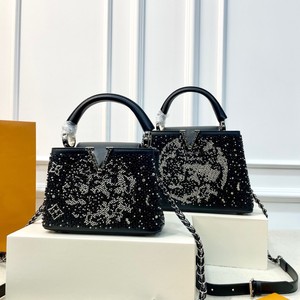 European American Style Rhinestone <b>Beaded</b> Handbag Black White Horizontal Square Magnetic Buckle Shoulder Bag For Everyday Use - Product Image 1