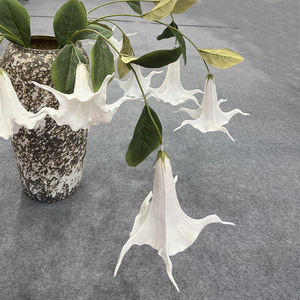 Nueva Llegada, Centro de Mesa de Flores Artificiales de Datura <span class=keywords><strong>Stramonium</strong></span> Blanca de Alta Calidad con 2 Cabezas, Tacto Real, Hecho a Mano, para San Valentín - Product Image 1