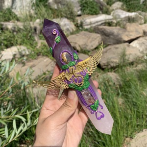 Tháp thạch anh hồng tự nhiên, thạch anh trong suốt, đá pha lê chữa bệnh, đũa phép hai đầu, làm quà tặng, trang trí nhà cửa - Product Image 3