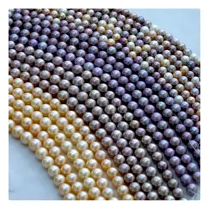 9-13mm Orange Pink Purple Mix cultured natural freshwater pearl strand wholesale 3A+ Perfect round high luster Edison pear