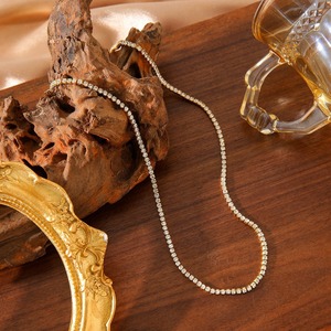 Gioielli da donna di lusso in acciaio inox 5A collana da Tennis in zirconio cubico 18k placcato oro <span class=keywords><strong>girocollo</strong></span> - Product Image 3