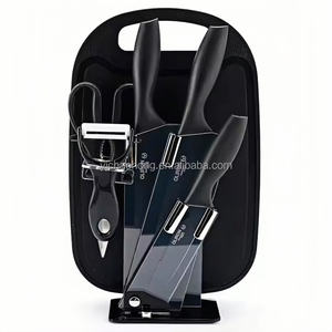 Ensemble de couteaux de <span class=keywords><strong>chef</strong></span> de cuisine colorés avec poignée en plastique, y compris planche à découper cadeau - Product Image 5