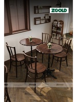 Ensemble de chaises de table de restaurant commerciales carrées en bois massif moderne avec cadre en fer durable pour café Bubble Tea Shop DessertBaking