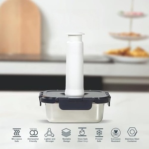 Boîte à lunch en verre borosilicate de haute qualité au design moderne, récipient alimentaire sûr avec bouchon sous vide, idéal pour le camping, avec logo en silicone, emballé pour une utilisation facile. - Product Image 2