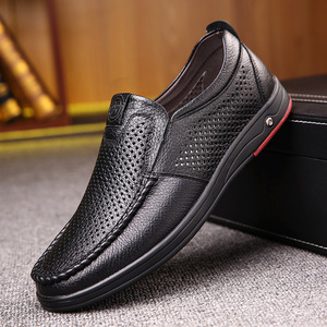 Chaussures en cuir pour hommes, chaussures habillées formelles, chaussures de travail pour hommes, mocassins décontractés à la mode, chaussures respirantes en maille antidérapantes pour hommes - Product Image 2