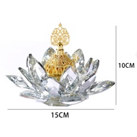 Kristal lintas batas untuk lampu parfum teratai tempat dupa Arab Diffuser aromaterapi dekorasi rumah ornamen Timur Tengah