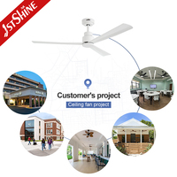 Ventilateur de plafond 1stshine silencieux à moteur DC, en plastique blanc, à haut débit d'air, 52 pouces, avec commande intelligente par application, sans lumière
