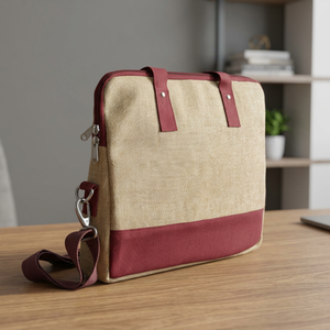 Bolsa de Mensajero de Yute Personalizada para Mujer, con Cierre de Cremallera, para Llevar al Hombro, Bolso Tote, Ecológico, para Uso Diario, Oficina, Casual - Product Image 4