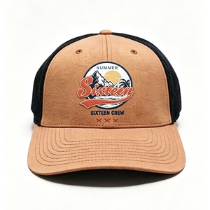 Custom Retro Summer Style Trucker Hat Brown & <b>Black</b> Mesh <b>Baseball</b> <b>Cap</b> Embroidery Outdoor Adjustable Hat for Outdoor Sports - Product Image 1