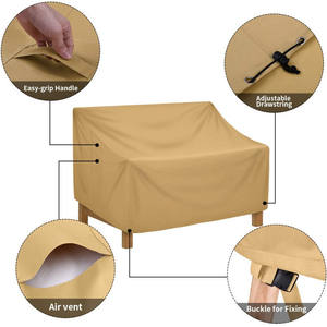 Housse de canapé double en tissu Oxford imperméable 210D, housse de banc et de chaise en polyester anti-poussière pour meubles de patio - Product Image 5