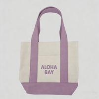 Sac fourre-tout en toile miniatures réutilisables avec logo brodé personnalisé, couleurs assorties, sacs à main en toile de coton couleur bonbon pour cadeaux