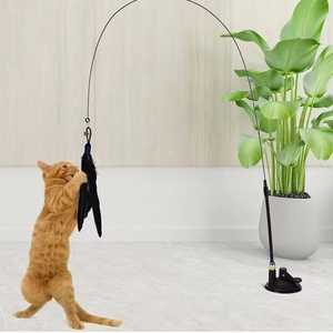Teaser Stick With Bell, Feather, Long <b>Rod</b> Suction Cup - Product Image 3