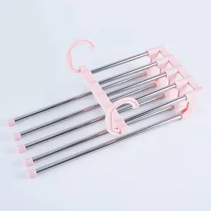Organizer lemari multifungsi, dapat disesuaikan untuk pakaian baja logam rak selendang celana sabuk syal untuk penggunaan di rumah - Product Image 1