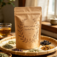 Sachets refermables en papier kraft imprimés sur mesure à prix de gros, résistants à l'humidité, pour le stockage du thé en vrac