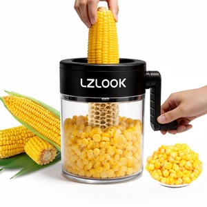 Corn Stripper with Container Handheld Manual Corn Cob <b>Cutter</b> Kitchen Gadget for Easy Corn Removal - Product Image 1