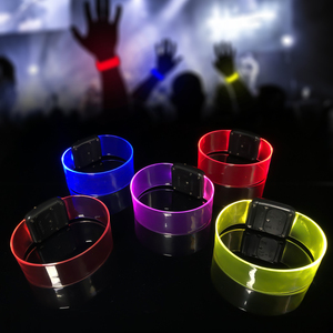 Gelang LED Tombol Saklar dengan Kedip Cepat/Lambat & Tali TPU Sempurna untuk Konser, Pesta, Dekorasi, dan Perlengkapan Cheerleading - Product Image 1
