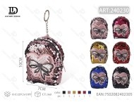 Heart Sequins <b>Backpack</b> Coin <b>Purse</b> Mini Zipper Chain Girls Cut - Product Image 3