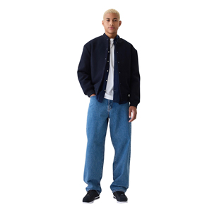 Produttore OEM cotone Oxford elastico di alta qualità <span class=keywords><strong>blu</strong></span> Navy Casual manica lunga con bottone piumino camicie da uomo autunno - Product Image 6