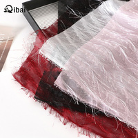 Qibai Simple plume frange mousseline jacquard tissu léger vers le bas rond petit parfum bouquet emballage