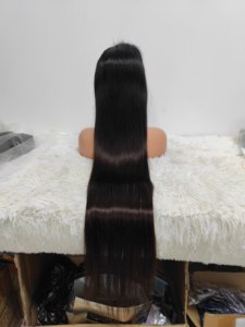 Letsfly 40in Promotion 200.3$ Long Long Hair 13X4 Frontal Virgin Hair <b>Wigs</b> Natural Black&1BT4 Smooth Straight Hair Brazilian 9A - Product Image 4