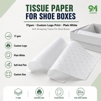 Boîtes à chaussures en papier de soie écologique recyclable 17 g/m², impression de logo personnalisée disponible, papier d'emballage blanc uni, doux et fin, personnalisé