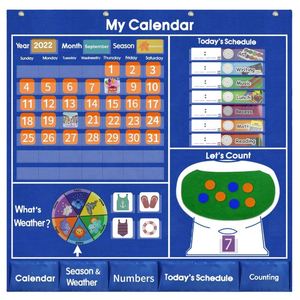 Tableau d'activités mural pliable personnalisé avec calendrier quotidien et cartes météo pour enfants, bureau et école - Product Image 2