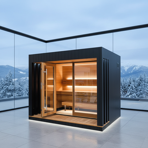 Sauna extérieur en bois de cèdre massif, design moderne, pour jardin - Product Image 4