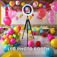 AIPAILE Anneau lumineux LED en métal compatible iPad avec télécommande pour stations de partage de photos de mariage et d'événements