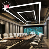 Lumière linéaire suspendue à LED personnalisée Bureau Centre commercial Salle de billard Tube Lumière linéaire à LED Lumière linéaire suspendue en aluminium
