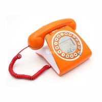 Téléphone fixe analogique rétro vintage avec haut-parleur bidirectionnel, identification de l'appelant, volume de sonnerie réglable, réseau PSTN, décoration d'intérieur