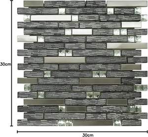 Piastrelle Moderne Antiche Italiane in Vetro Rubino e Diamante Nero <span class=keywords><strong>Imola</strong></span> 300x300mm, Mosaico per Decorazione Cucina o Bagno - Product Image 1