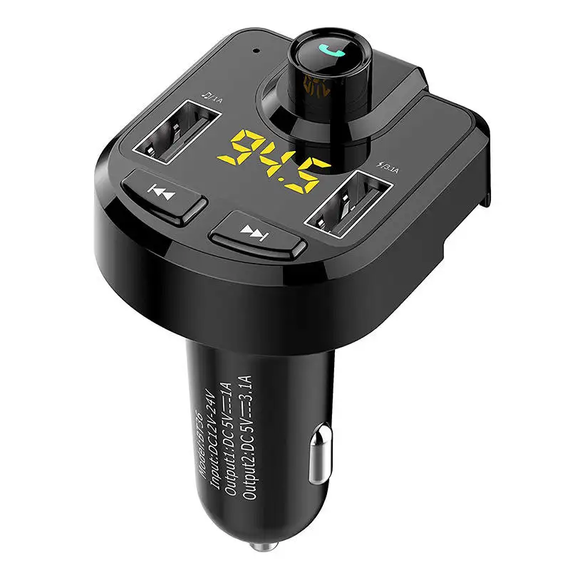 Auto Mp3 Speler Carkit Adapter Dual Usb 3.1a Draadloze Handsfree Auto Snel Oplader Bluetooth 5.0 Fm Zender Modulator