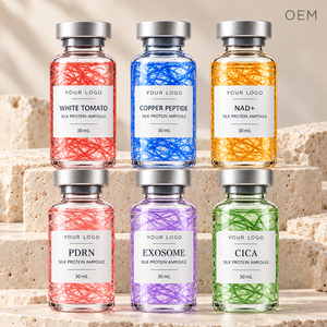 Collection d'ampoules à la protéine de soie, essence de soin du visage 30ml, OEM ODM, étiquette privée, emballage personnalisé, vente en gros, soins de la peau - Product Image 5