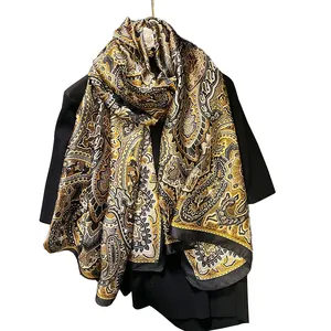 Schals Überprüft Klassischer Hijab nachahmte personalisierte Muster blumenartige elegante Luxus-Seidenschals