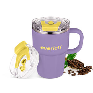 Mug à café <span class=keywords><strong>en</strong></span> acier inoxydable 304 antidérapant de 360 ml et 600 ml avec poignée et couvercle <span class=keywords><strong>2</strong></span> <span class=keywords><strong>en</strong></span> 1, surface personnalisable pour les boissons chaudes/froides, idéal comme cadeau - Product Image 5